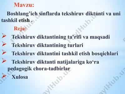 tekshiruv diktanti — PPTX
