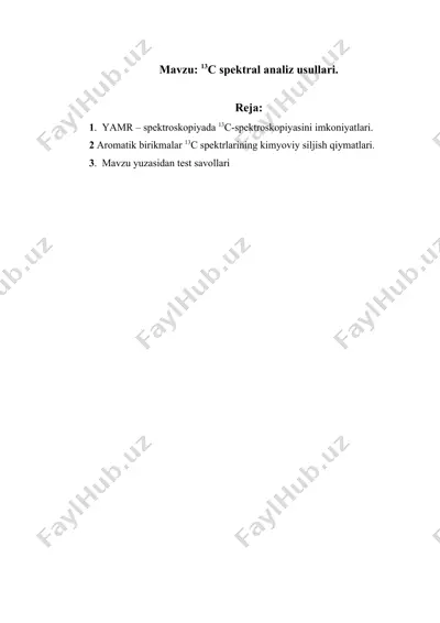 13c spektral analiz usullari — DOCX
