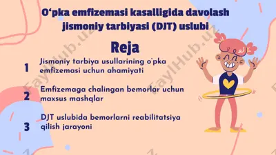 o‘pka emfizemasi va jismoniy tarbiya ahamiyati — PPTX