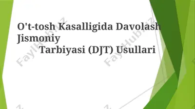 o't-tosh kasalligida davolash jismoniy tarbiyasi (djt) usullari — PPTX