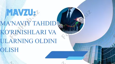 ma'naviy tahdid ko'rinishlari va ularning oldini olish — PPTX