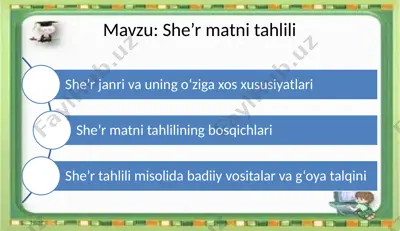 she’r matni tahlili — PPTX