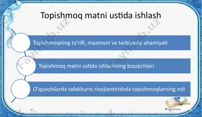 topishmoq matni ustida ishlash — PPTX