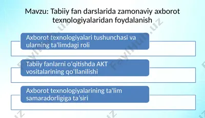 tabiiy fan darslarida zamonaviy axborot texnologiyalaridan foydalanish — PPTX