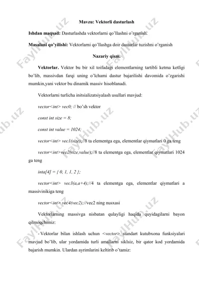vektorli dasturlash — DOCX