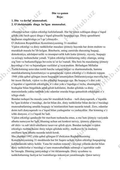 din va qonun — DOCX