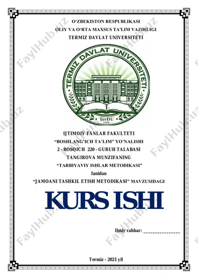 jamoani tashkil etish metodikasi — PDF