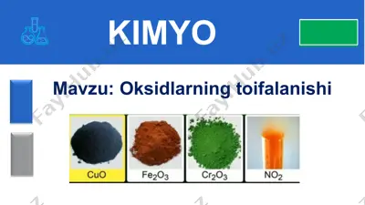 oksidlarning toifalanishi — PPT