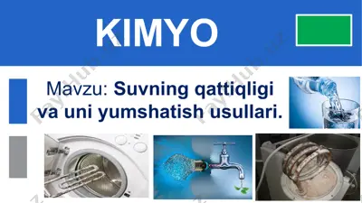 suvning qattiqligi va uni yumshatish usullari — PPTX