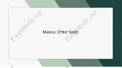 o‘tkir sistit — PPTX
