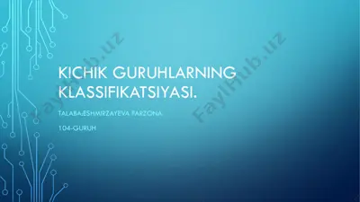 kichik guruhlarning klassifikatsiyasi — PDF