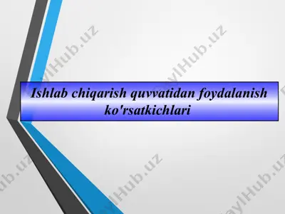 ishlab chiqarish quvvatidan foydalanish ko'rsatkichlari — PPTX