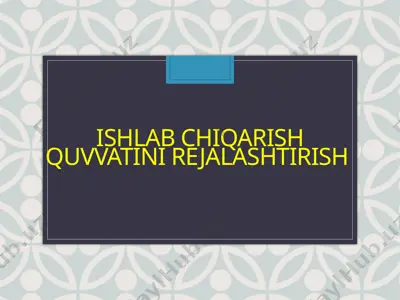 ishlab chiqarish quvvatini rejalashtirish — PPTX