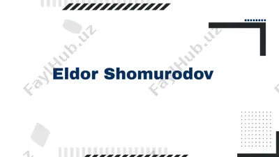 eldor shomurodovning futbol kariyerasining asosiy bosqichlari — PPTX