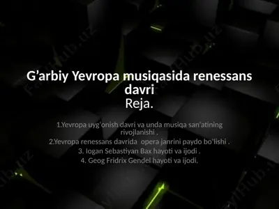 uyg‘onish davri musiqa san‘ati — PPTX