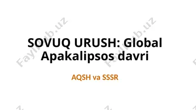sovuq urush: global apakalipsos davri — PPTX