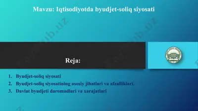 byudjet-soliq siyosati — PPTX