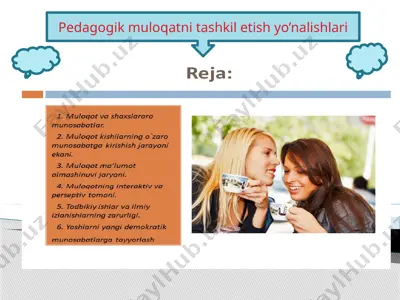 pedagogik muloqatni tashkil etish yo’nalishlari — PPTX