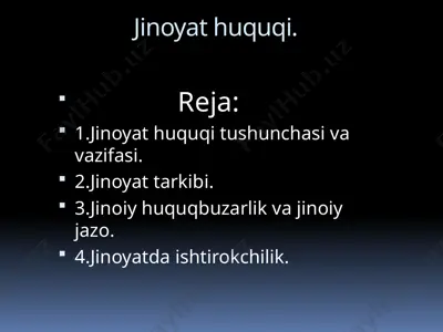 jinoyat huquqi — PPTX