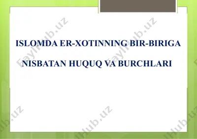 islomda er-xotin — PPTX