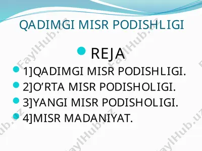 qadimgi misr podishligi — PPTX