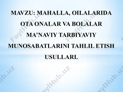 tarbiya jarayonining samaradorligini oshiruvchi psixologik ta’sirini o’rganish — PPTX