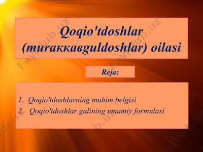 qoqio'tdoshlar (muraккaвguldoshlar) oilasi — PPTX