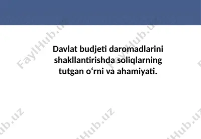foyda solig‘ini hisoblash va budjetga undirish tartibi — PPTX