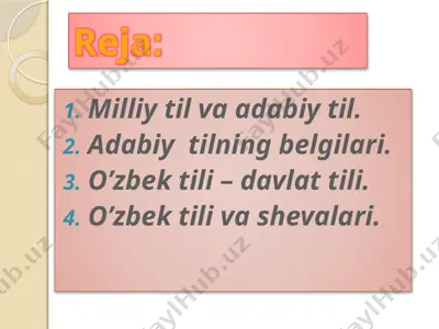 milliy til va adabiy til — PPTX