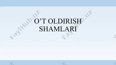 o’t oldirish shamlari — PPT