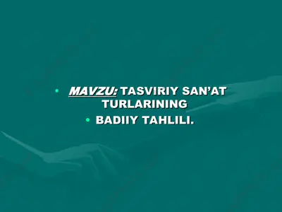 tasviriy san’at turlarining badiiy tahlili — PPT