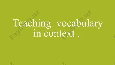 teaching vocabulary in context — PPT