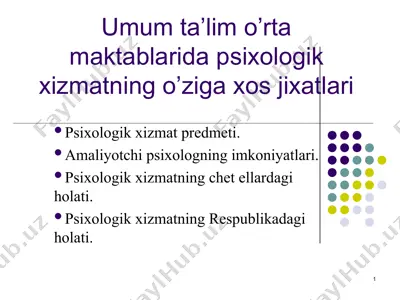 psixologik xizmatlar — PPT