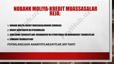 nobank moliya-kredit muassasalar — PPTX