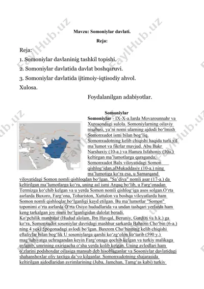 somoniylar davlati — DOCX
