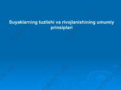 suyaklarning tuzlishi va rivojlanishining umumiy prinsiplari — PPTX