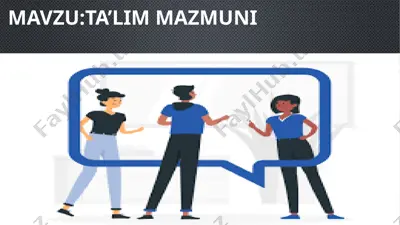ta'lim mazmuni — PPTX