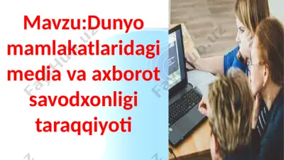 media savodxonligi haqida ma'lumot — PPTX