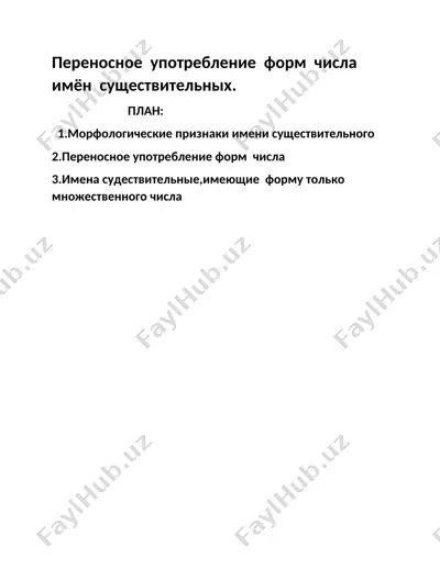 переносное употребление форм числа имён существительных — DOCX