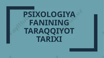 psixologiya fanining taraqqiyot tarixi — PPTX