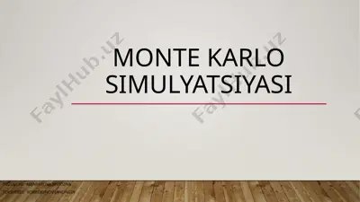 monte karlo simulyatsiyasi — PPTX