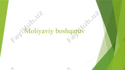 moliyaviy boshqaruv — PPTX