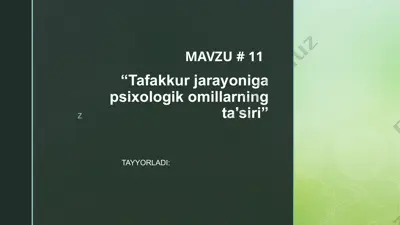 tafakkur jarayoniga psixologik omillarning ta'siri — PPTX