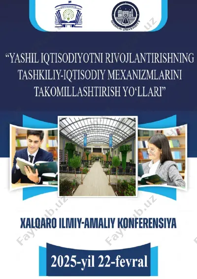 yashil iqtisodiyotni rivojlantirishning tashkiliy-iqtisodiy mexanizmlarini takomillashtirish yo‘llari — PDF
