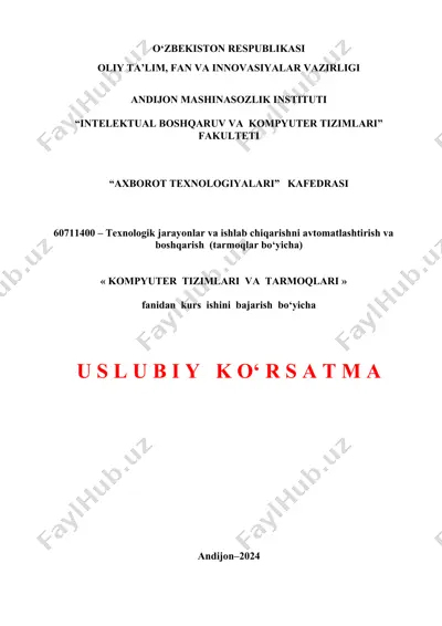 “intelektual boshqaruv va kompyuter tizimlari” — DOCX