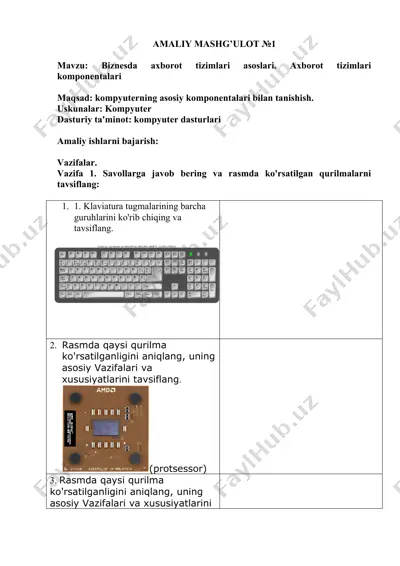 biznesda axborot tizimlari asoslari — DOCX