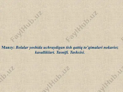 nokariyoz kasalliklari. tasnifi. tashxisi. — PPTX