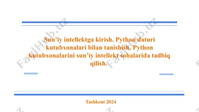 machine learning kutubxonalarini tanishish python dasturi — PPTX