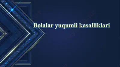 yuqumli kasalliklar bilan bog'liq «kasalliklar davri va davolash» — PPTX