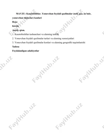 kaustobiolitlar — DOCX